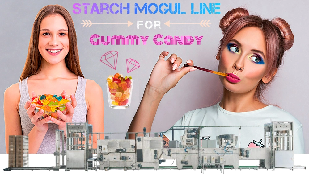 Soft Chewy Candy Making Machine Starch Moulding Jelly Candy Production Line Multi-Color Gummy Candy Starch Mogul Line