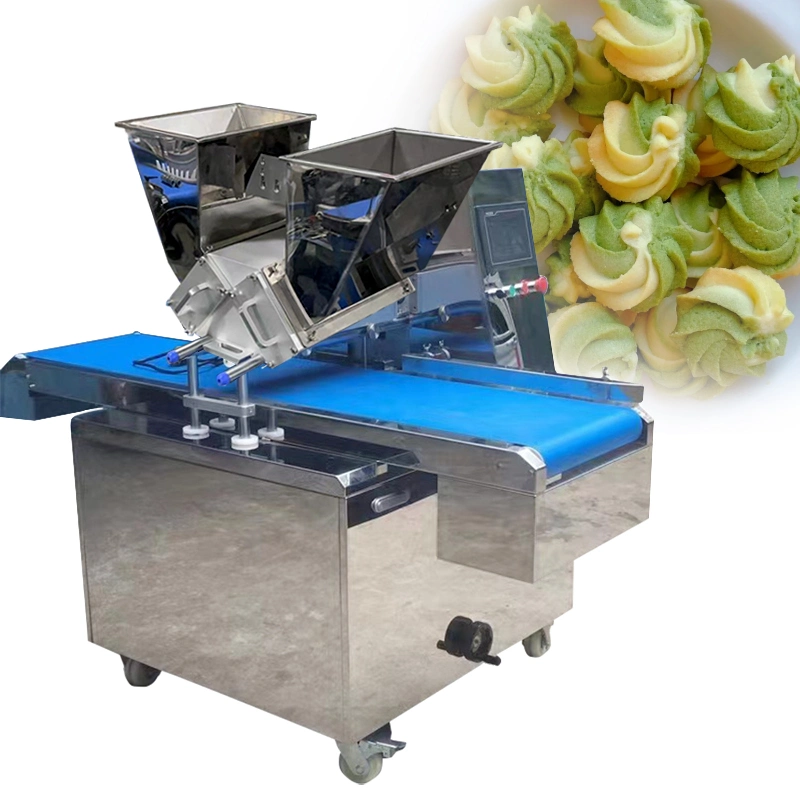 Commercial Two Hoppers with Double Color Automatic Multidrop Biscuit Cookie Depositor and Making Machine