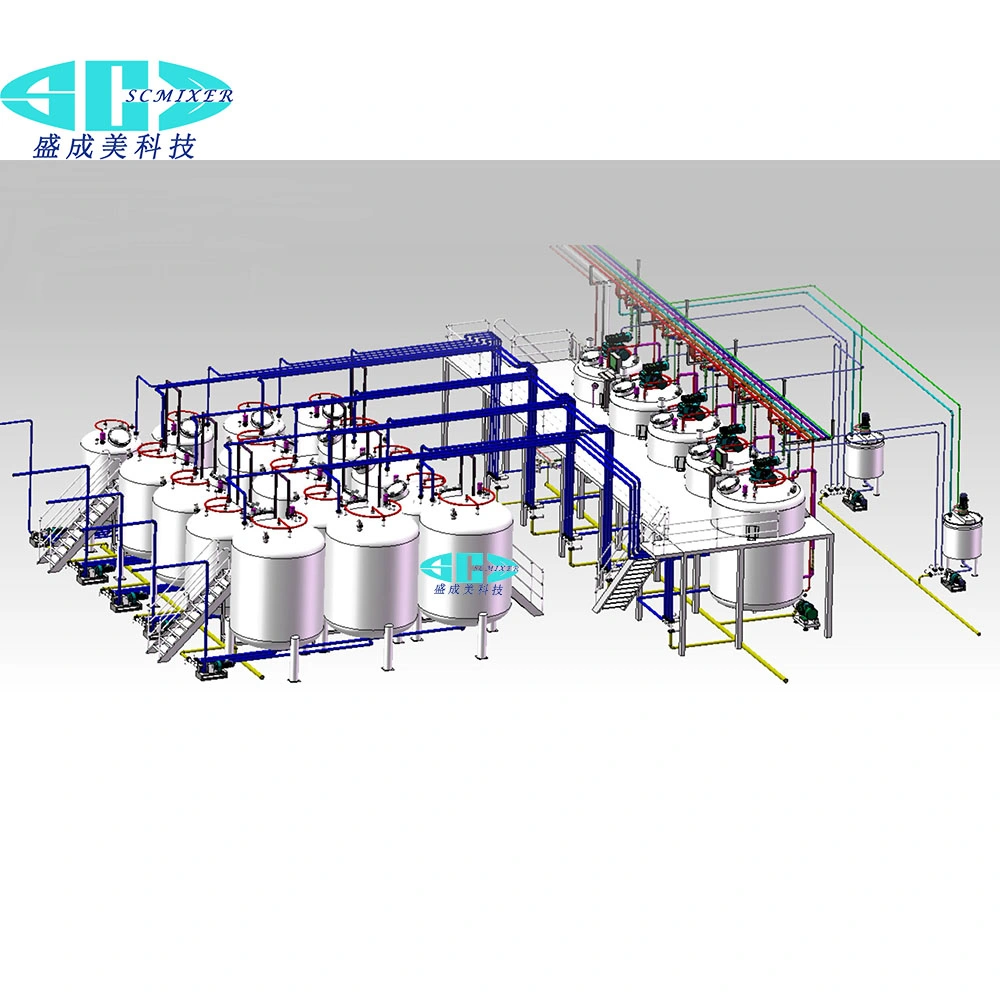 Full Automatic Heating Dissolving Sugar Syrup Melting Mix Tank with Agitator Gummy Making Mixing Machine