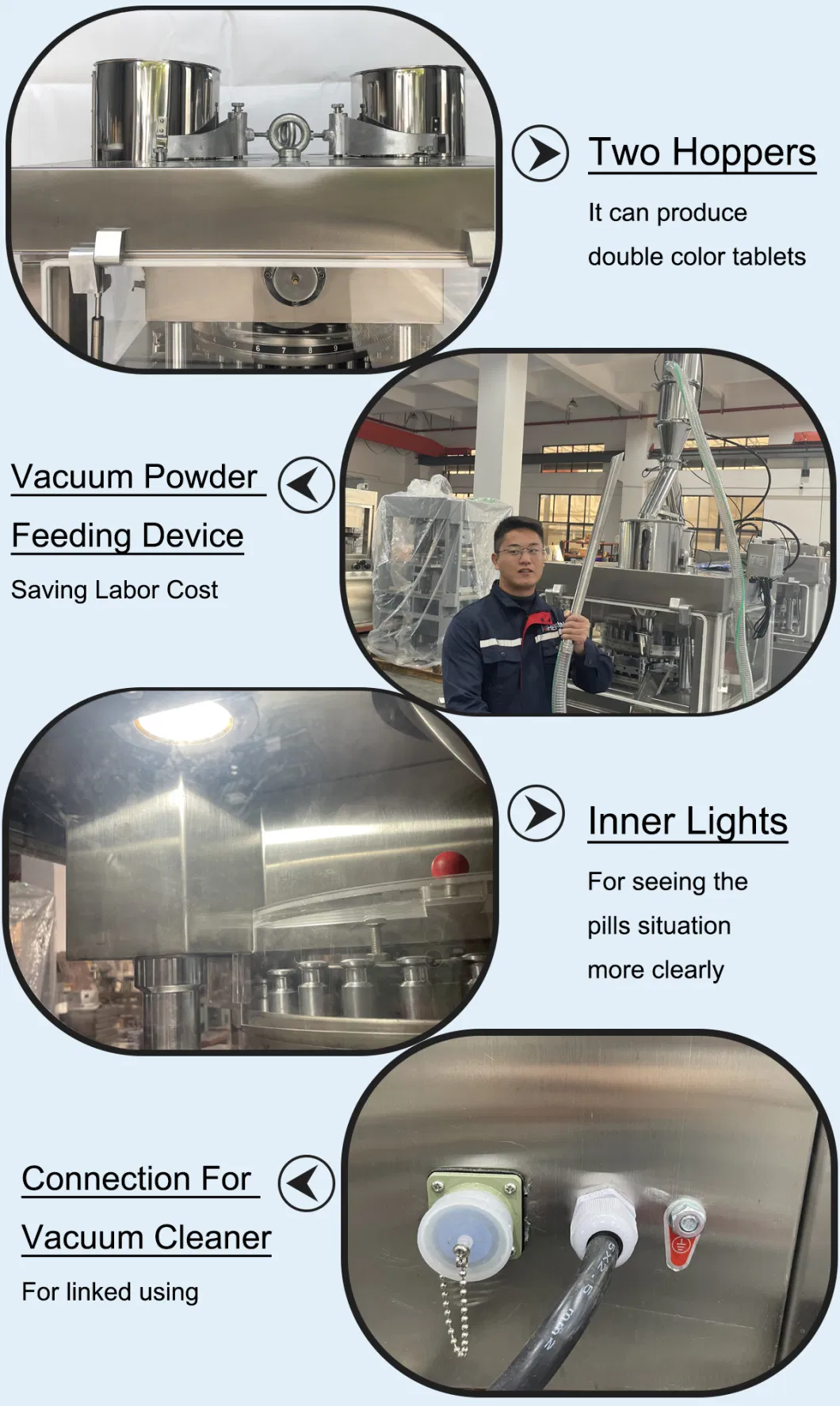 Automatic Medical Maker Shanghai Factory Best Price Rotary Herb Milk Candy Double Color Powder Pill Making High Speed Rotary Tablet Press Machine