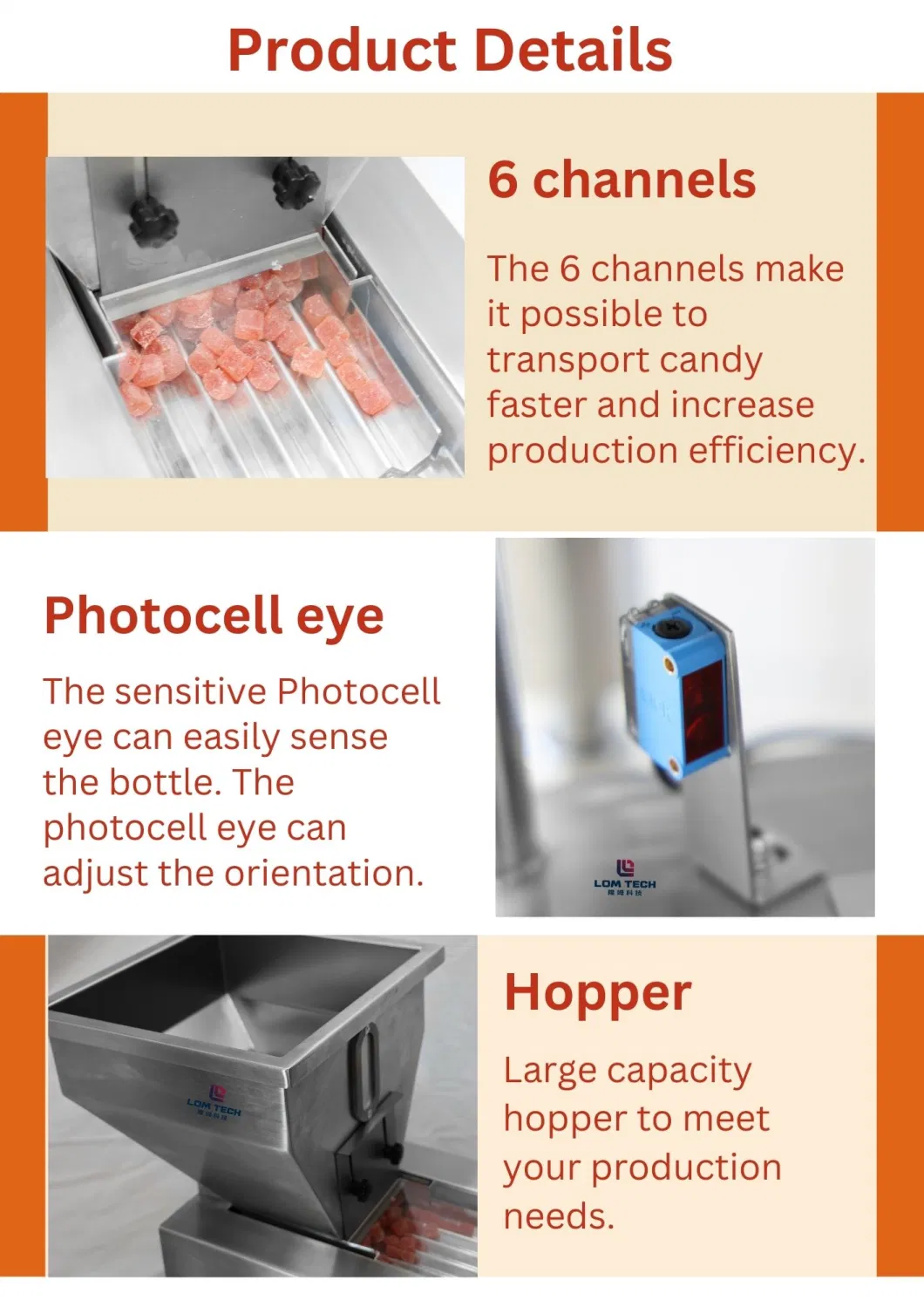 China Factory Price 6 Channels Desktop Semi-Automatic Pharmaceuticals Capsules Counter Gummy Counting Machine