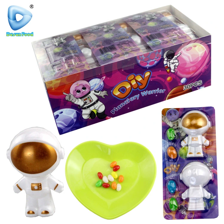 Hot Selling Wholesale Kids Cartoon Spaceman Toy with Jelly Bean Candy