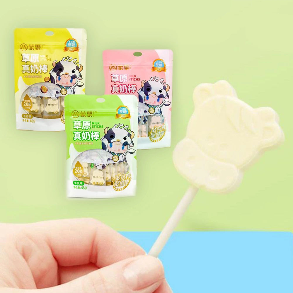 Factory OEM Healthy Delicious Milk Lollipops Milk Bar Candy Baby Little Shape Snack 0% Water Shelf Life 12 Month