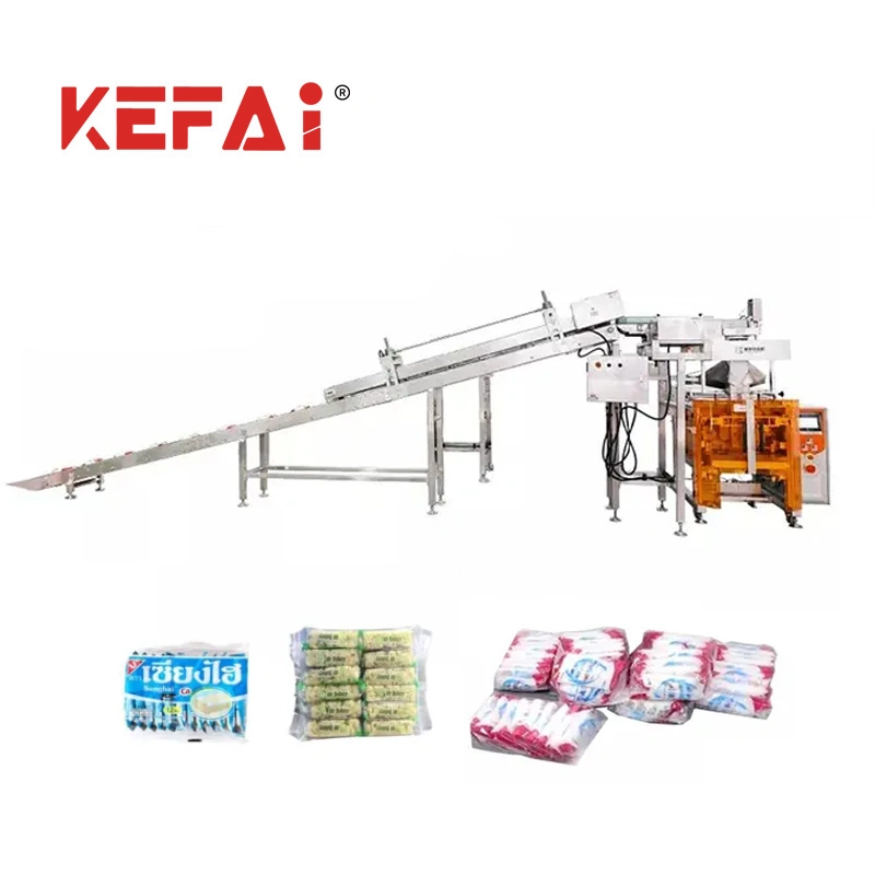 Kefai Automatic Horizontal Tray Soap Bread Cake Cookies Biscuits Candy Pillow Bag Fresh Vegetables Fruits Packaging Flow Pack Wrapping Packing Machine Price