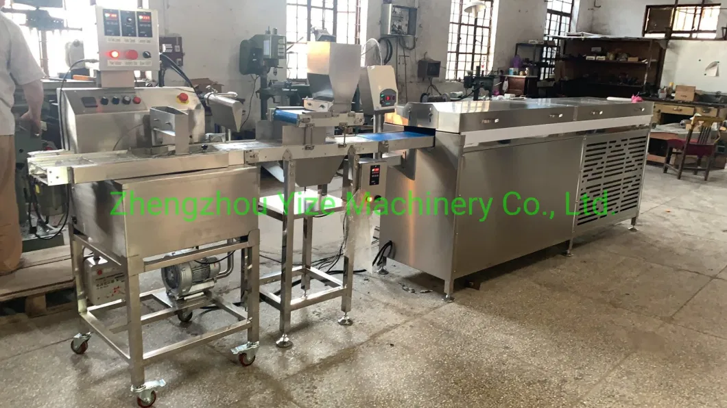 Automatic Chocolate Enrobed Melting Candy Bar Covering Caramel Enrobing Coating Making Machine