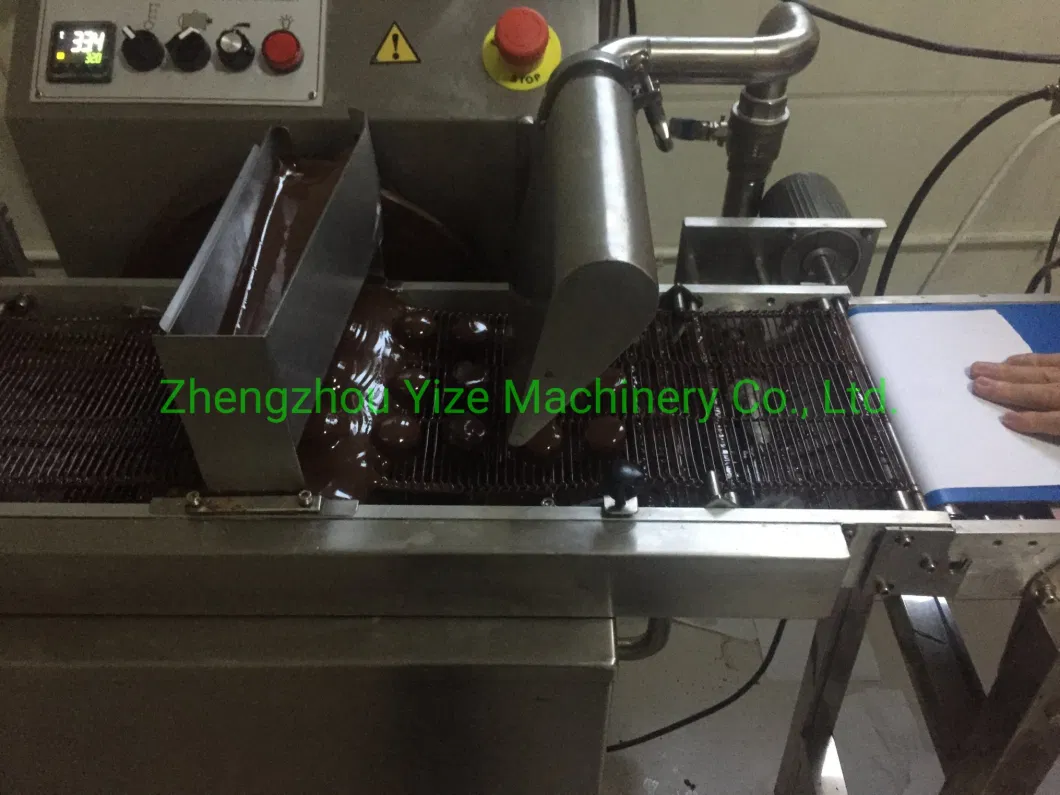 Automatic Chocolate Enrobed Melting Candy Bar Covering Caramel Enrobing Coating Making Machine