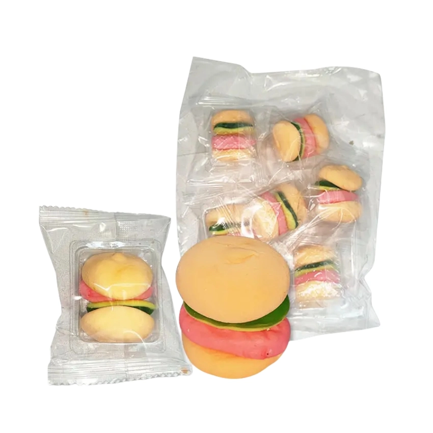 Manufacturer Mixed Color Halal Hamburger Marshmallow with Gummy Candy