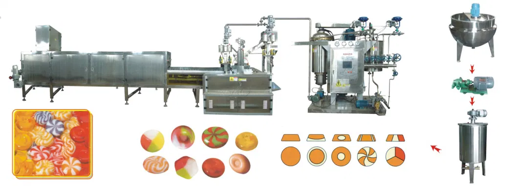 Toffee Making Equipment/Lollipop Forming Machine Suppliers/Vacuum Boiling/Automatic Hard Candy Cooking Machine