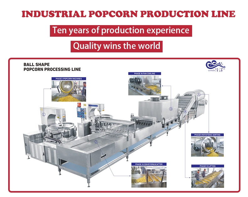 130kg/H Automatic Caramel Flavored Commercial Mushroom Popcorn Making Maker Machine Manufacturer