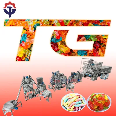 TG 80kg/H Vitamina Orgánica Oso de Gummy Jelly suave Candy elaboración Máquina de producción