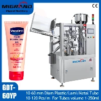 Small Round Bottling Machines Powder / Liquid / Tablet Bottle Filling Machine Line with Automatic Wet Glue Labeling Machine