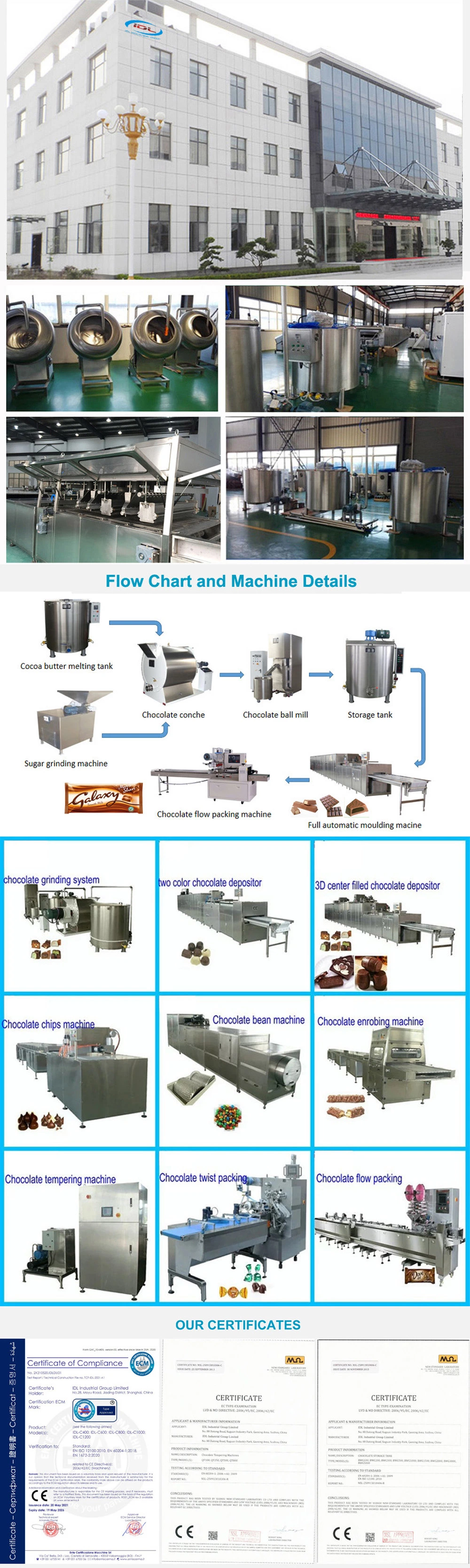 Confectionery Food Machinery Chocolate Molding, Coating Machine, Chocolate Production Line for Turnkey Project