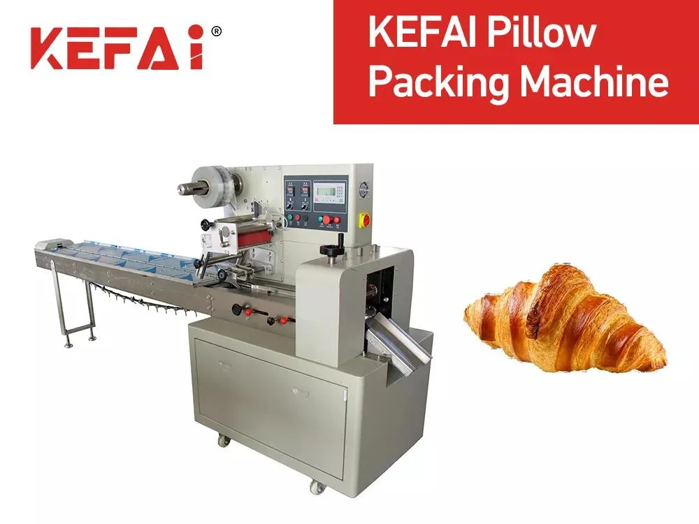 Kefai Automatic Horizontal Tray Soap Bread Cake Cookies Biscuits Candy Pillow Bag Fresh Vegetables Fruits Packaging Flow Pack Wrapping Packing Machine Price