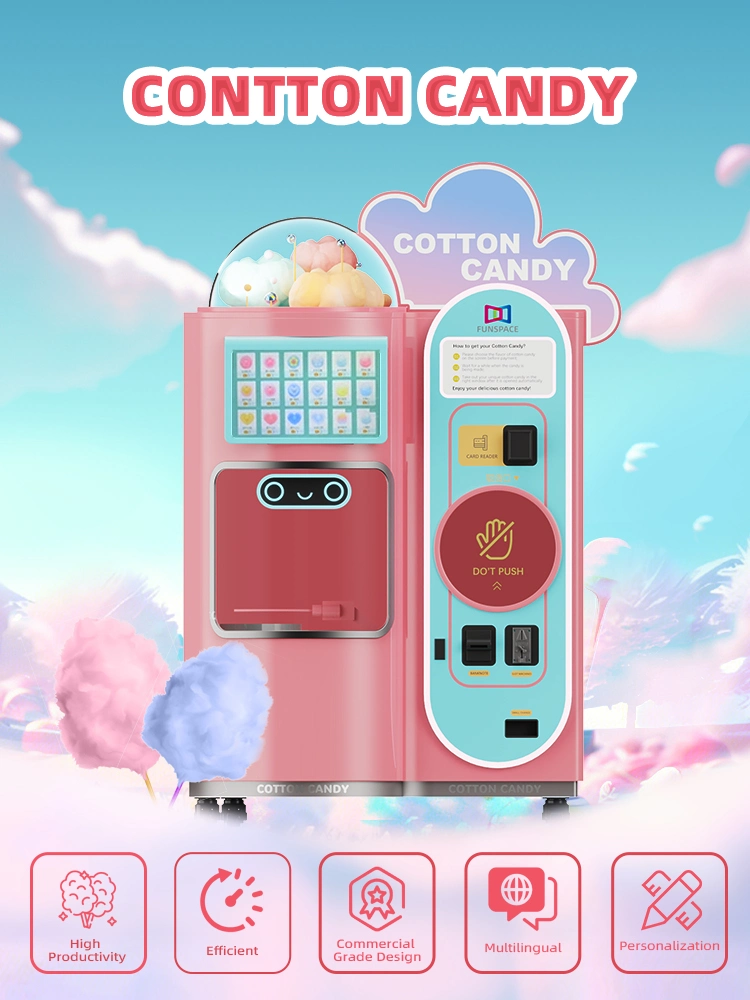 Funspace Support Multi-Language Fully Automatic Marshmallow Machine Intelligent Cotton Sugar Candy Making Vending Machine