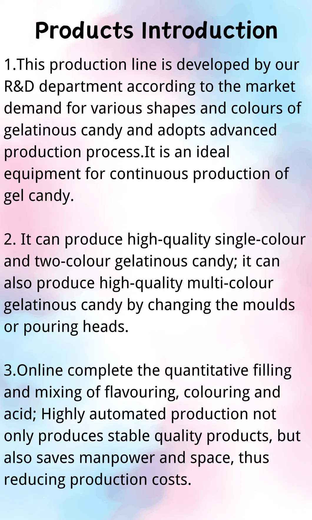 Automatic Jelly Candy Depositing Line Gummy Candy Machine Candy Production Line Manufacturer with CE ISO9001 (GDQ300)