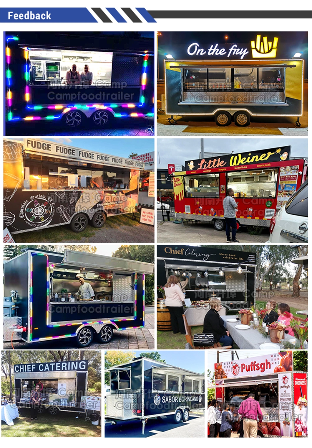 Food Truck Mobile Food Trailer Customized Street Mobile Restaurant Fully Equipped Kitchen