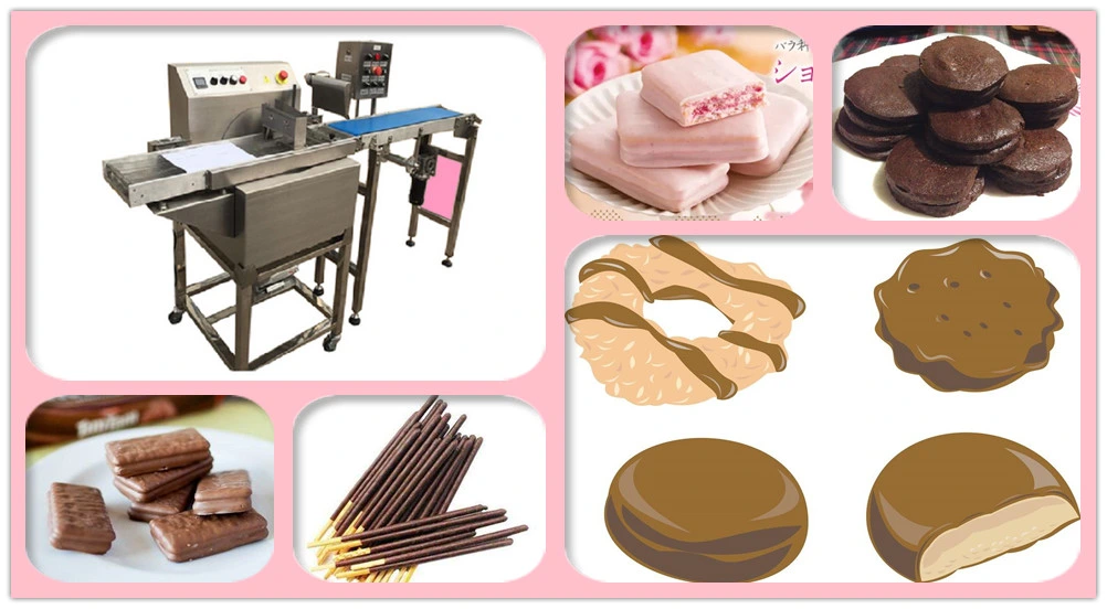 Small Chocolate Enrobing Machine / Bakery Used Chocolate Enrober / Chocolate Enrobing Production Line