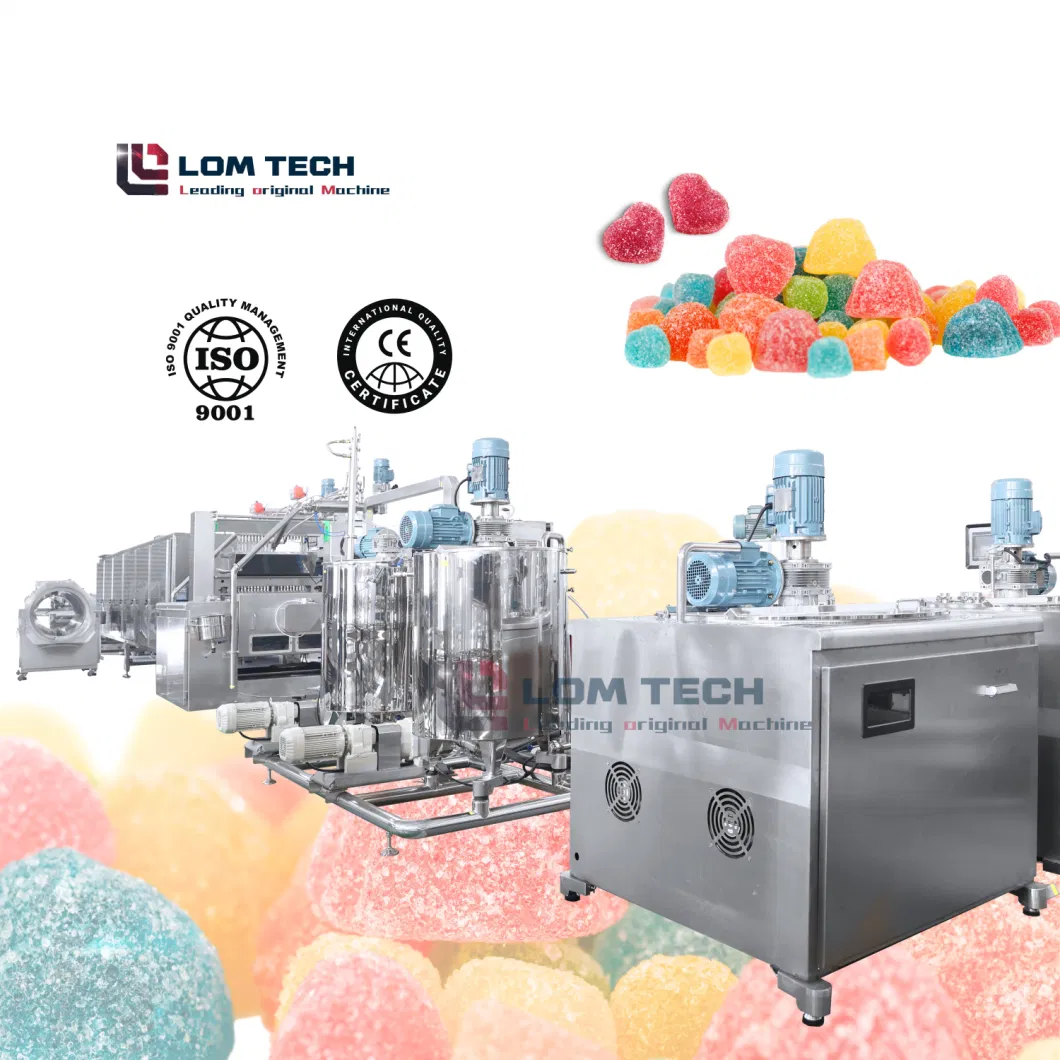 Lom Automatic Gummy Making Machine 50kg 150kg Jelly Soft Candy Depositor Bear Perctin Center Filled Gummy Production Line