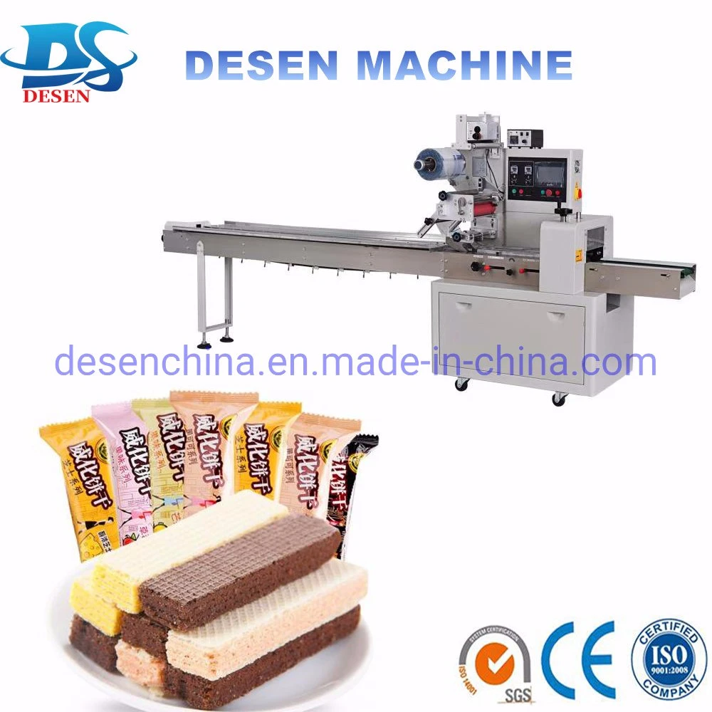 Top Film Reel Feeding Wrapping Horizontal Flow Confectionery Packaging Machine