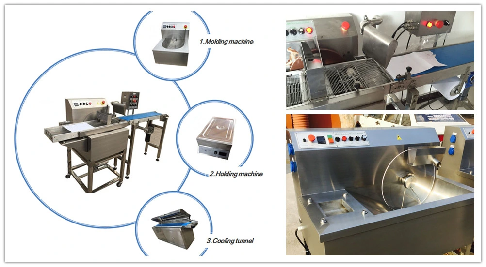 CE Small Cookies Chocolate Glazed Enrobing Coating Machinery Line with Cooling Tunnel