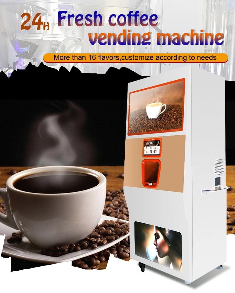 Fresh Ground &amp; Fresh Brewed Coffee Vending Machine with Credit Card &Bill &Coin-Operated