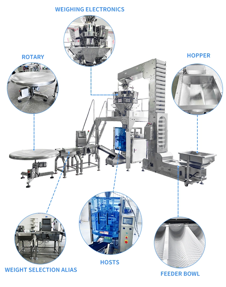 Automatic Vertical Multihead Weigher Weighing Filling Chocolate Coffee Bean Packing Machine