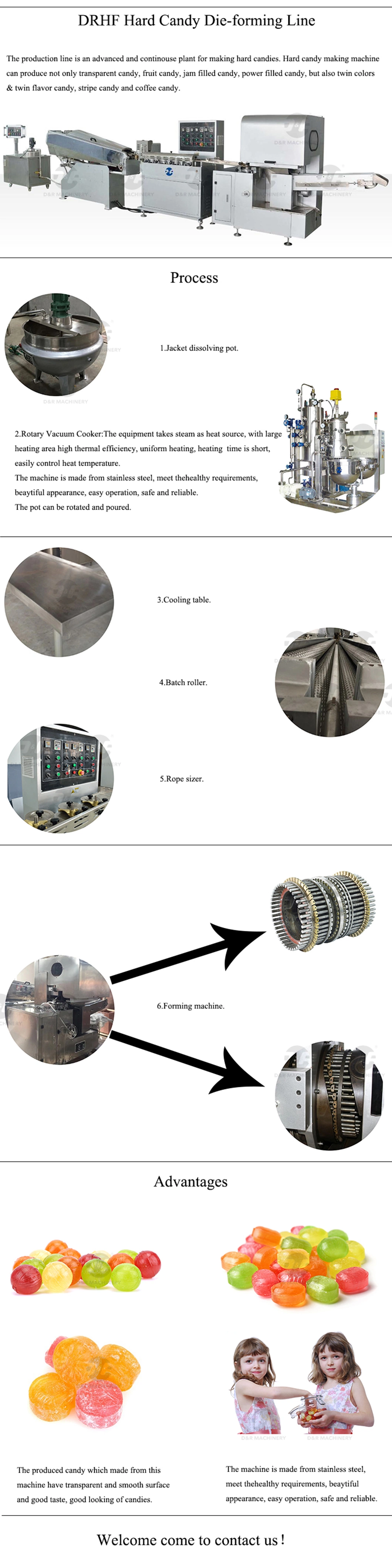 Multifunctional Die- Formed Hard Candy Making Machine Full Automatic Hard Candy Production Line