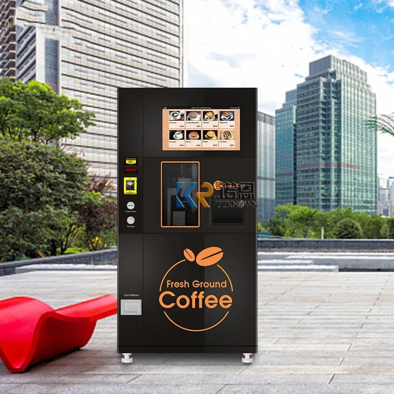 21.5 Inch Touch Screen Automatic Coffee Vending Machine Ground Coffee Machine Commercial Distributors with Cup Dispenser