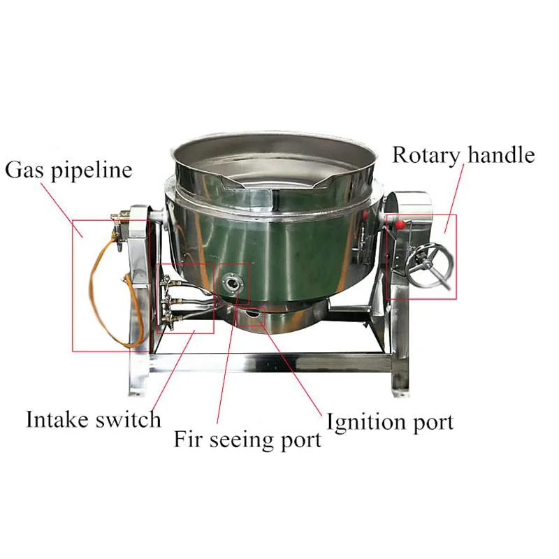 Electric Hard Candy Sirop Jam Cooking Pot Sugar Melting Jacketed Kettle Steam Cooking Candy Kettle