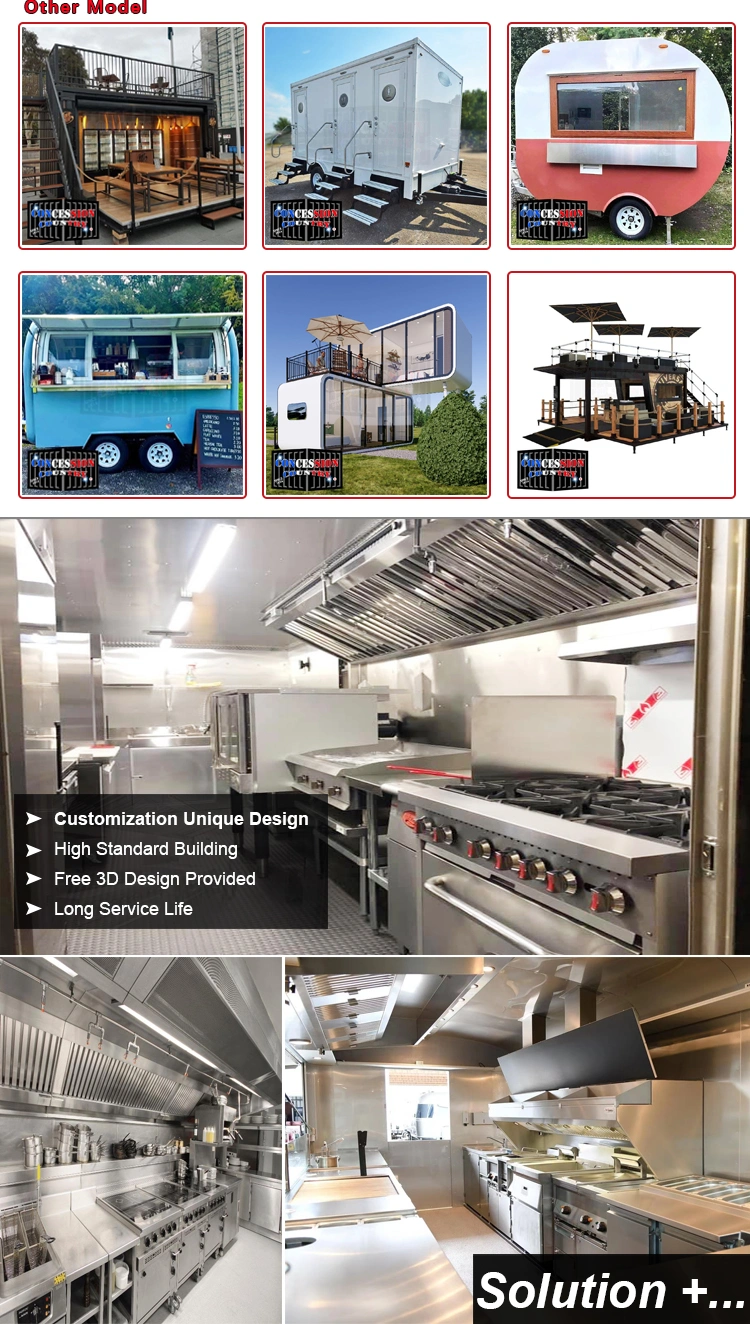 Mobile Breakfast Fast Food Truck Street Food Trailer Mobile Kitchen with Full Set Equipment for Selling Snack &amp; Ice Cream