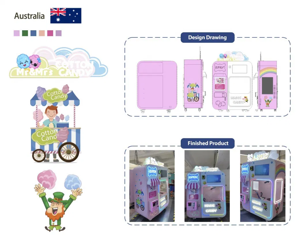 Robot Operate Electric Candy Floss Cotton Candy Floss Making Machine