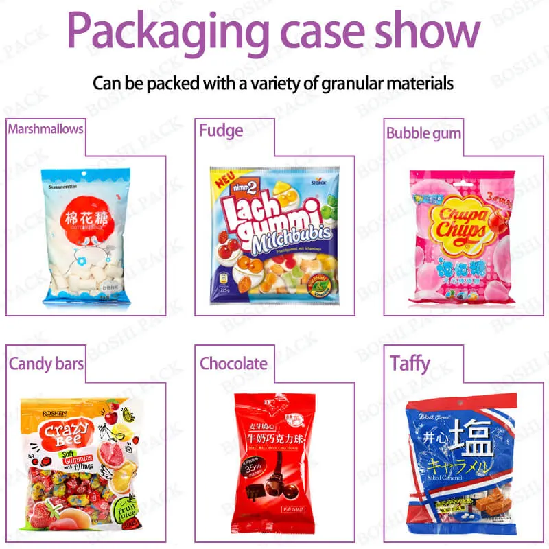 High Speed Soda Marshmallow Snack Tablet Candy Packaging Machine Fudge Soft Cotton Gummy Bear Candy Packing Machine