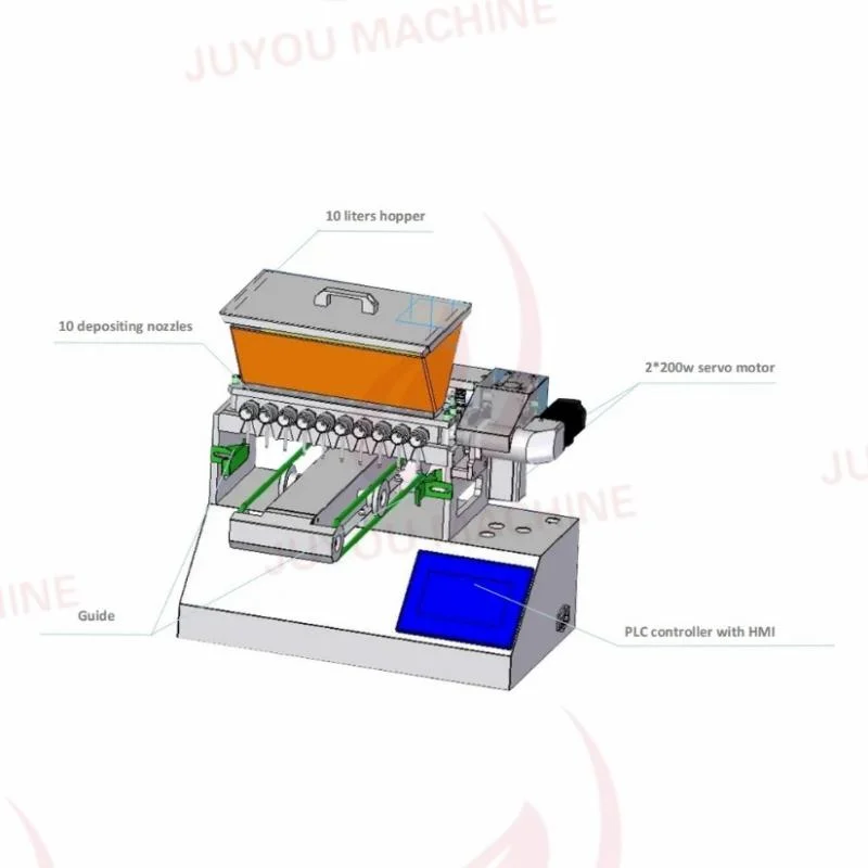 High Productivity Easy Operation Chocolate Forming Machine Integrated Fruit Jelly Bean Gummy Candy Depositor Machine