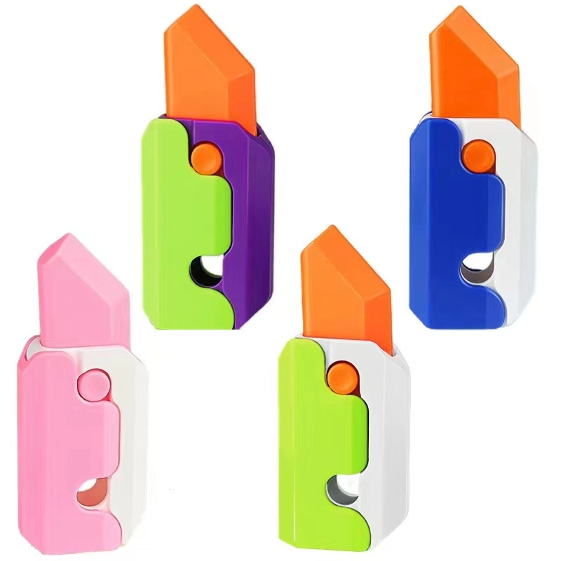 Hot Plastic Fidget Toys Kids Anxiety Stress Relief Sensory Carrot Radish Knife Toy Plastic Butterfly Knife