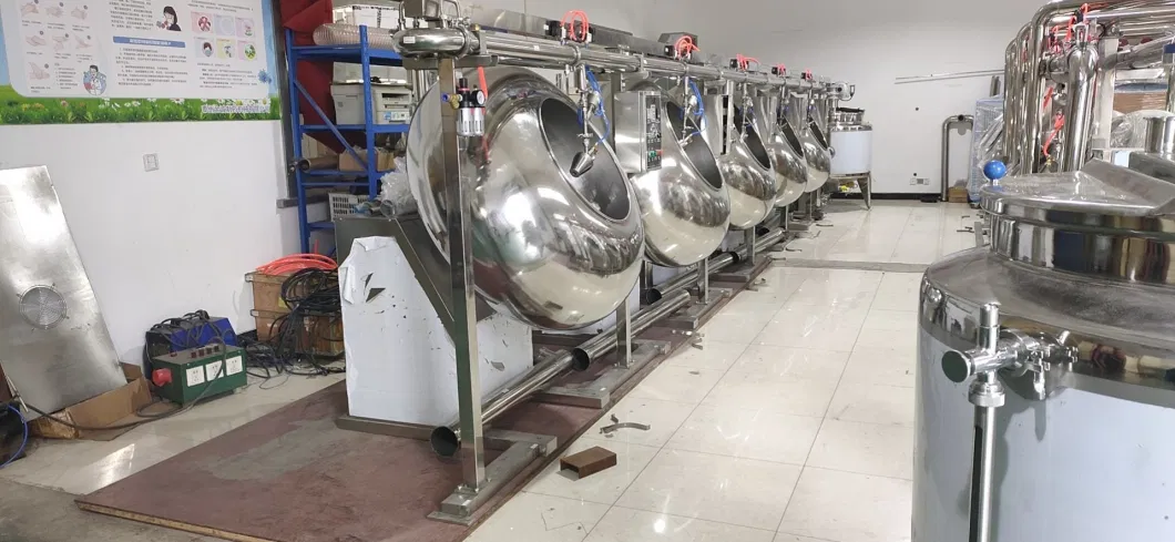 By1500 Automatic Dry Fruits Nuts Cocoa Bean Spraying Chocolate Coating Machine