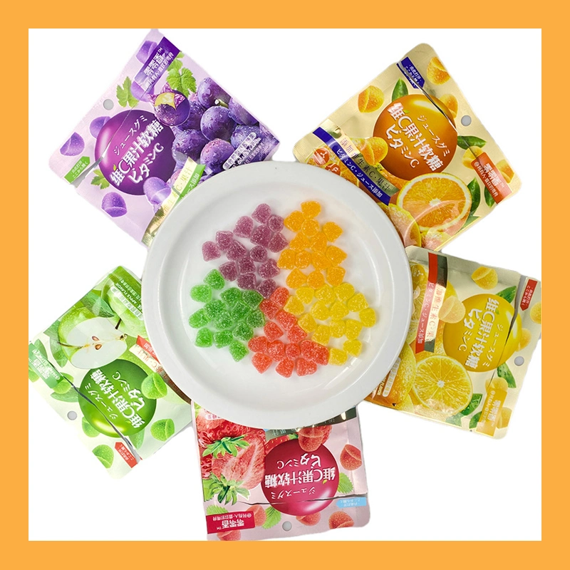 Soft Jelly Candy Manufacturer Orange Flavor Vc Fruit Juicy Sugar and Sweets