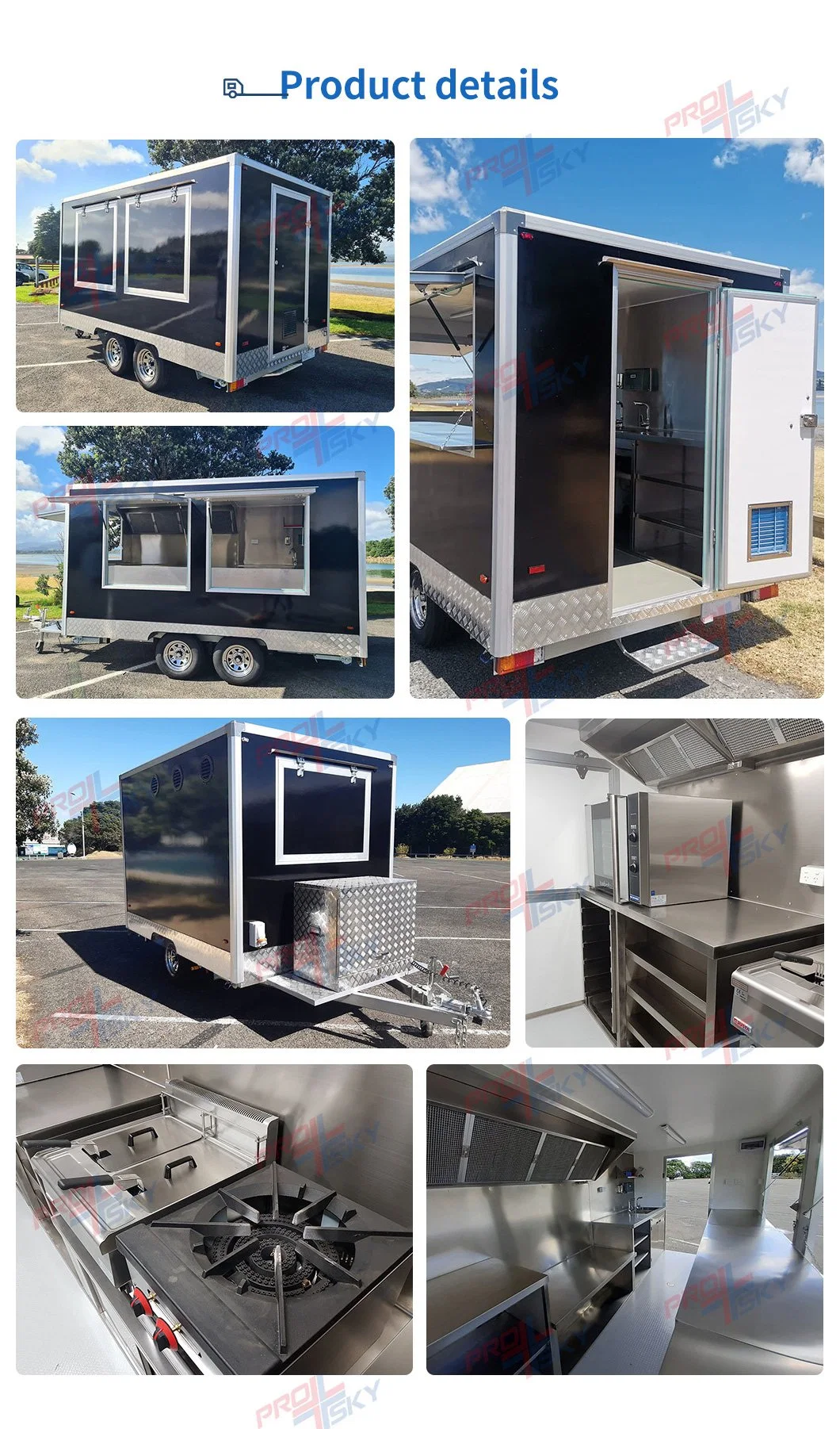 Brand New Food Trailer Airstream Custom Food Truck Mobile Kitchen Equipment Vending Cart Kitchens on Wheels