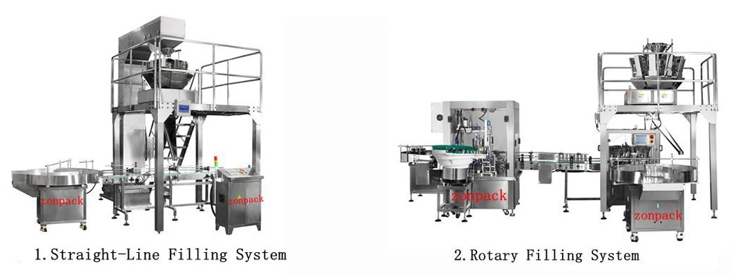 Automatic Weighing Filling Machine for Glass Bottles Gummies Candy Packing Machine