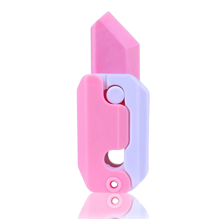 Hot Plastic Fidget Toys Kids Anxiety Stress Relief Sensory Carrot Radish Knife Toy Plastic Butterfly Knife