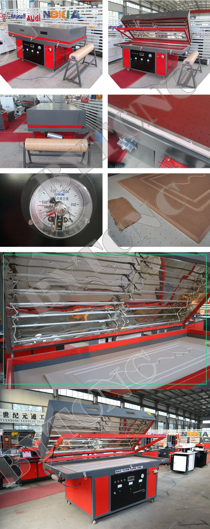 Vacuum Thermoforming Wood Panel PVC 3D Laminating Membrane Press Machine