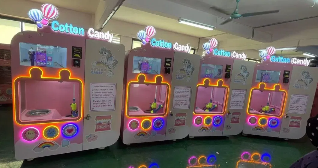 Flower Cotton Candy Machine Sugar Sweet Vending Machine for Cotton Candy Small-Marshmallow Cone-Machine Depositing