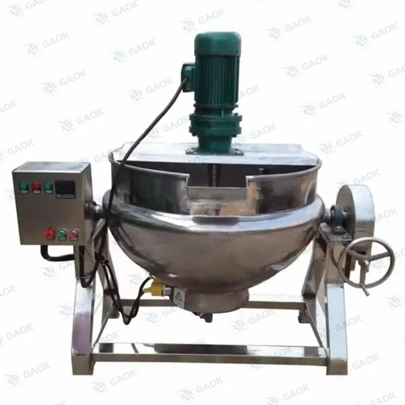 Jacketed Boiling Pot / Automatic Pot Stirrer Inclinable Cooking Mixer