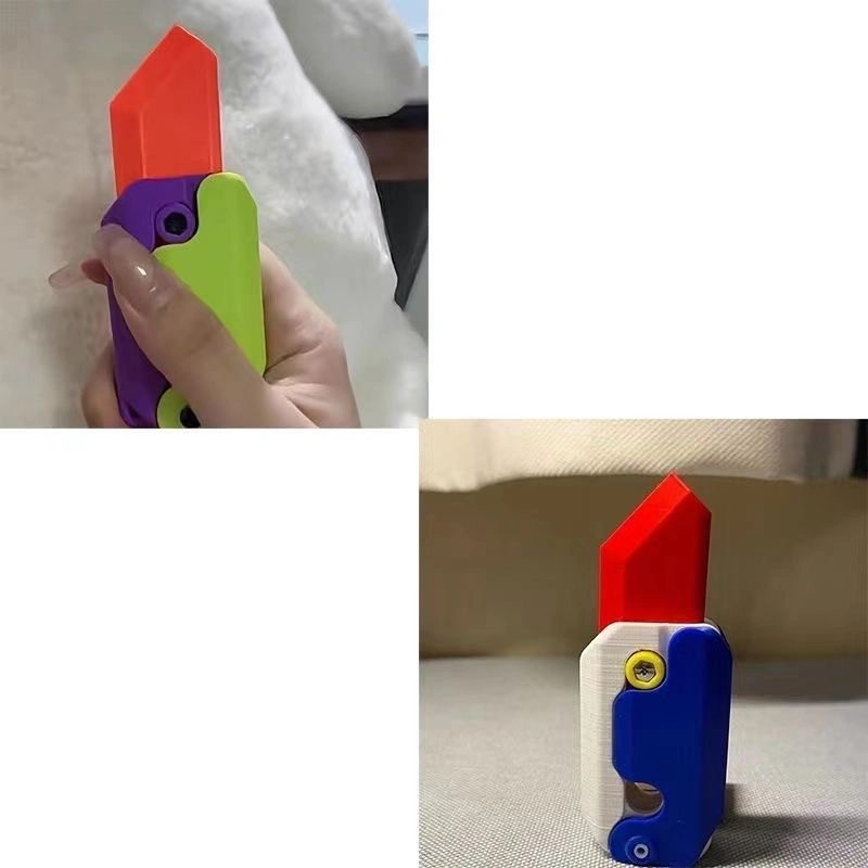 3D Printing Gravity Knife Toy Cub Jumping Small Radish Knife Toys Decompression Push Card Small Carrot Knife