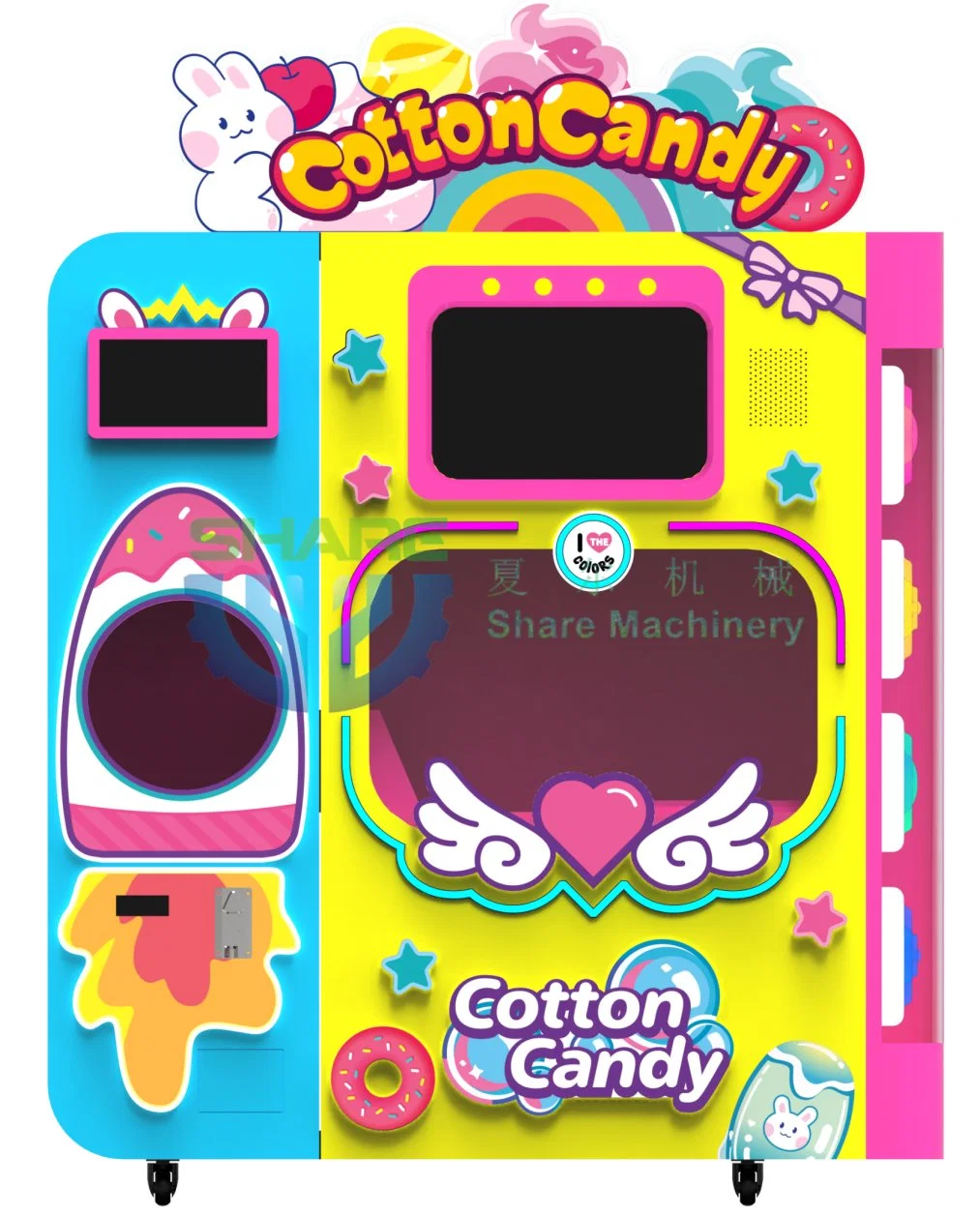 Commercial Sweet Cotton Candy Vending Machine Robot Machine for Cotton Candy