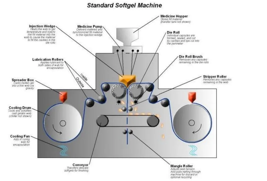 Pharmaceutical Filling Packing Soft Gel Gelatin Capsule Softgel Making Machine