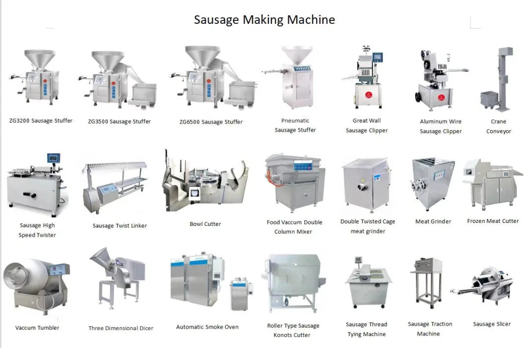 Meat Production Line Zg3200 Stainless Steel Industrial Automatic Bologna Hot Dog Candy Ham Maker Sausage Tying Stuffer Filling Machine Price for Stuffing Making