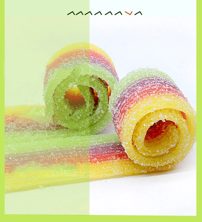 Manufacturer Directly Sour Fruit Belt Snack Food Rope Gummy Candy