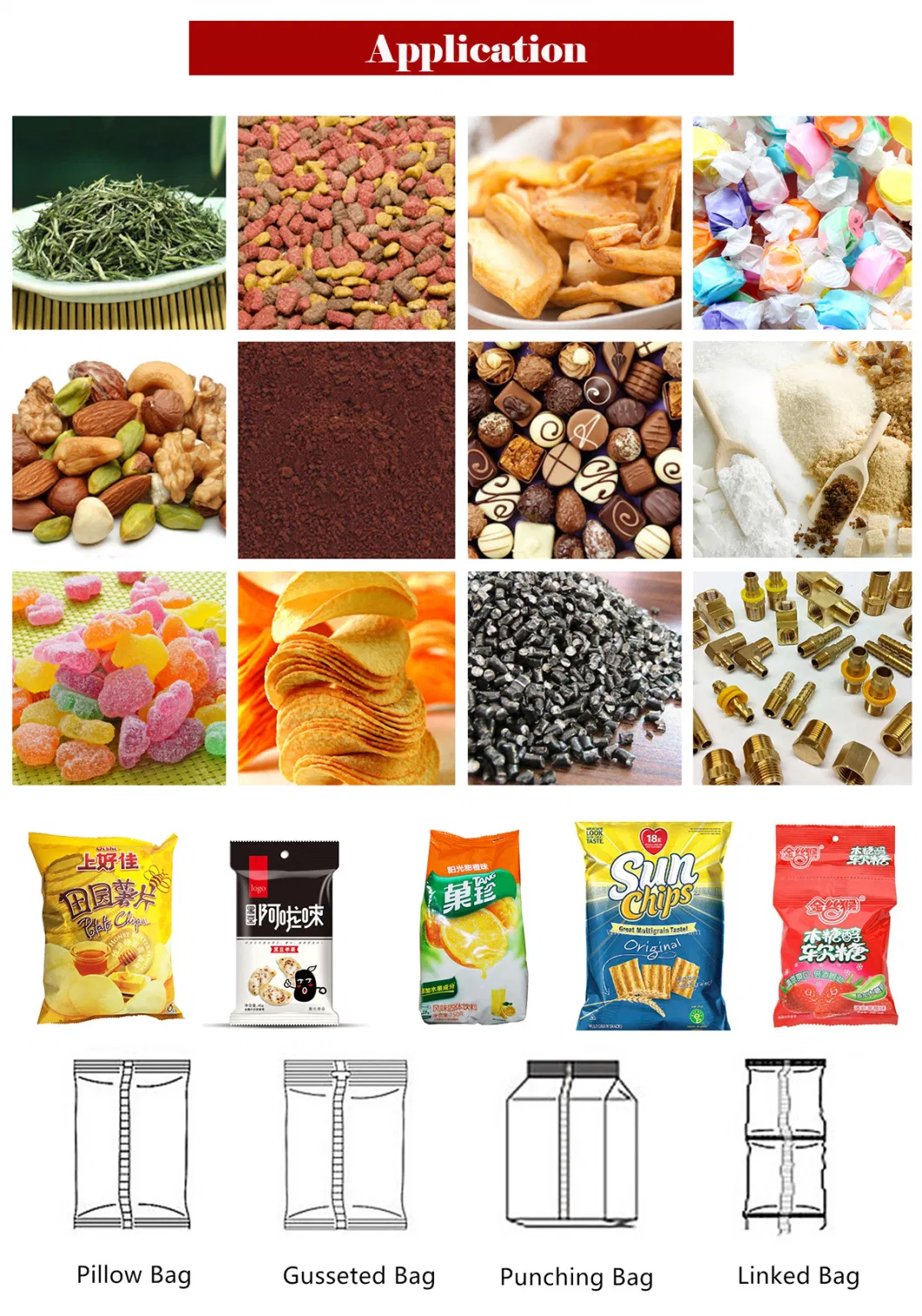 Factory Price Vertical Film Packing Machine Used for Chips/Nuts/Candy Packaging