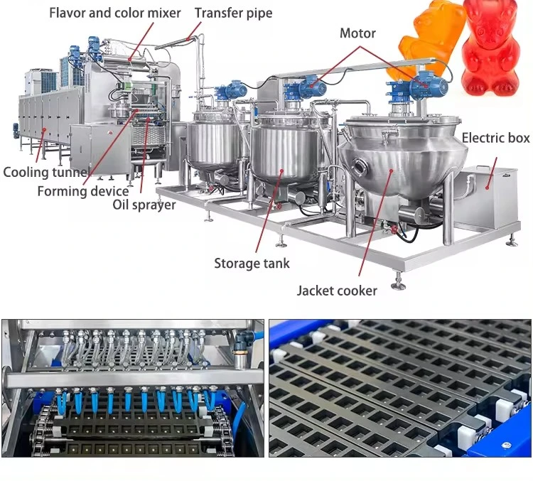 Soft Jelly Candy Beans Depositor Vitamin Gummy Bear Making Machine