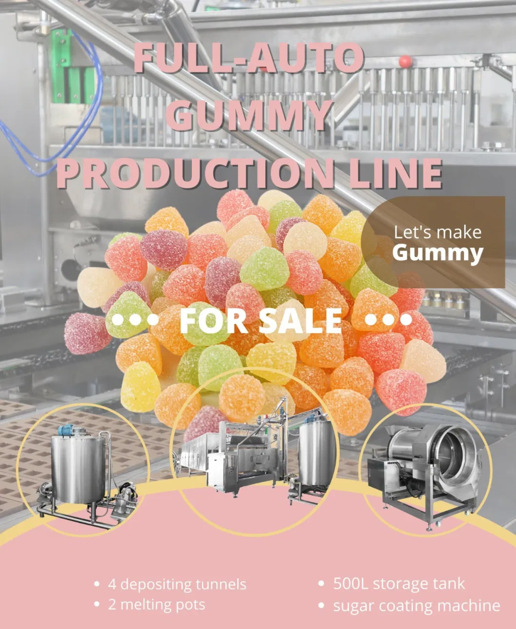 Vitamin Gummy Equipment Candy Depositor Machine Soft Jelly Gummy Candy Making Machine